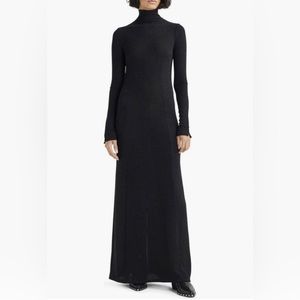 NWT $350 Rag & Bone Lilith Metallic Long Sleeve Turtleneck Maxi Sweater Dress-XS